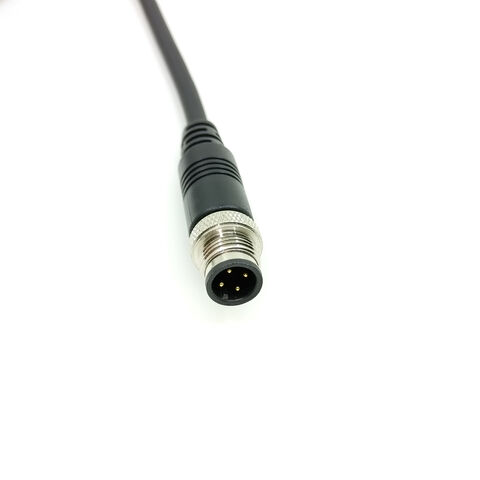 Conector M12 Impermeable de 90 Grados en Ángulo Recto, Cable PVC/PUR Macho Hembra Moldeado, Ensamblaje de Sensor de Doble Extremo