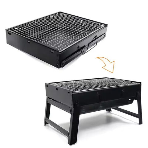 Nouveau Design de Valise Mini Barbecue Portable en Acier Inoxydable Pliable pour l'Extérieur Grills BBQ au Charbon de Bois