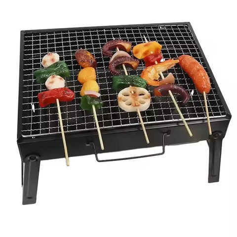 Nouveau Design de Valise Mini Barbecue Portable en Acier Inoxydable Pliable pour l'Extérieur Grills BBQ au Charbon de Bois