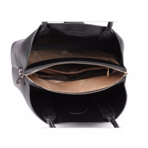 Bolso de Moda de Cuero Genuino para Negocios, Bolso Tipo Cubo de Color Sólido, Bolso de Lujo de Gran Capacidad para Mujer