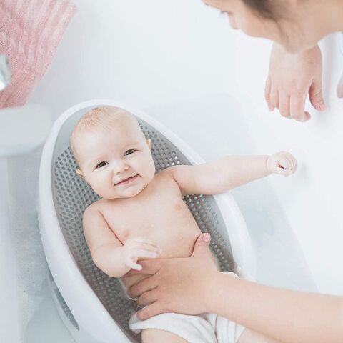 Suporte de Banho para Bebê (Cinza) | Ideal para Bebês com Menos de 6 Meses - Cadeira de Banho para Bebês no atacado