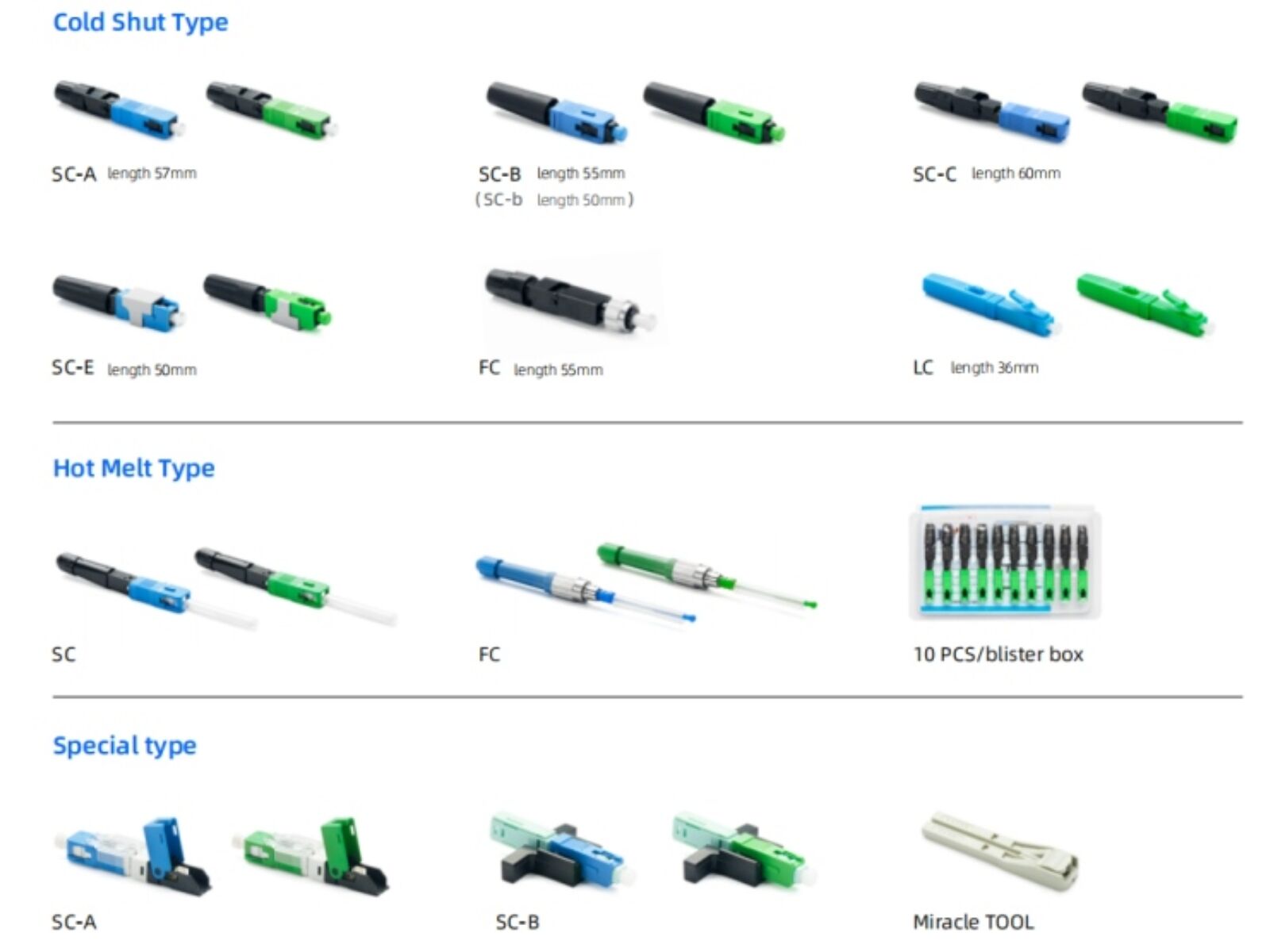 Ftth Sc/upc Apc Network Compatible Connector T Tap Fiber Optic Fast ...
