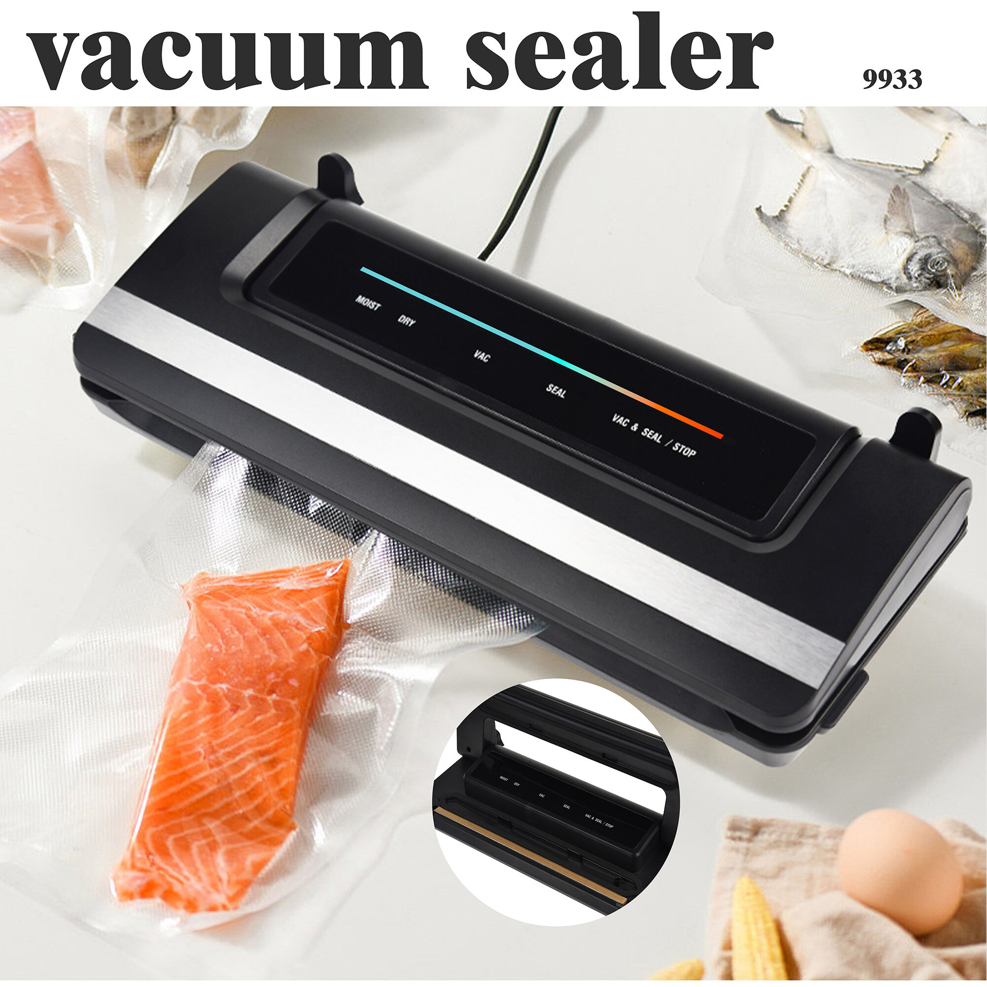 Vacuum Sealer For Food Preservation Dry & Moist Food Modes Led Work
