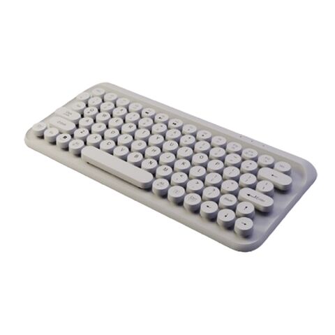 Combo de teclado inalámbrico retro colorido y ratón redondo (teclas de colores mixtos)