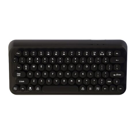 Combo de teclado inalámbrico retro colorido y ratón redondo (teclas de colores mixtos)