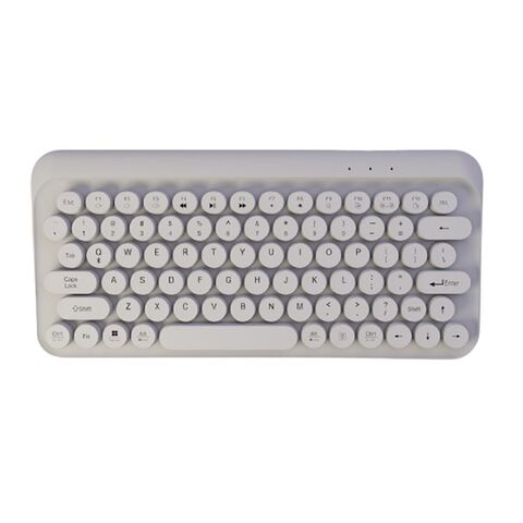 Combo de teclado inalámbrico retro colorido y ratón redondo (teclas de colores mixtos)
