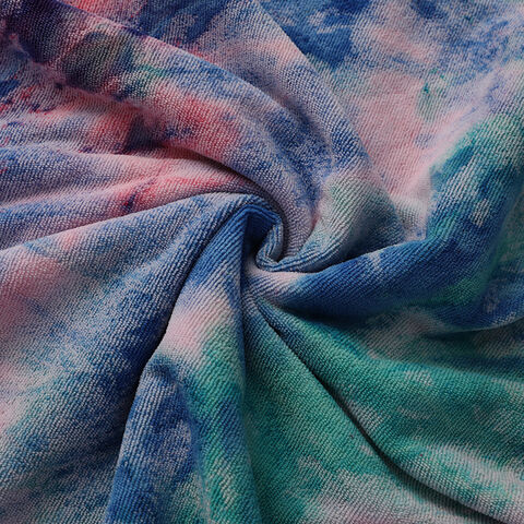 Toalha de praia tipo capa com tie-dye, roupão de microfibra absorvente de secagem rápida, toalha de praia prática com capuz para mulher