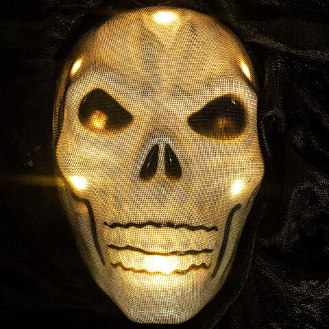 Máscara de Calavera Luminiscente Activada por Voz para Fiesta de Halloween de Alta Calidad Hecha a Mano