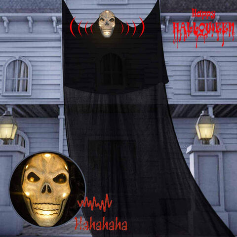 Máscara de Calavera Luminiscente Activada por Voz para Fiesta de Halloween de Alta Calidad Hecha a Mano