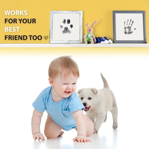 Kit d'empreintes de mains et de pieds sans encre - Tampon encreur pour empreintes de mains et de pieds de bébé - Kit d'empreintes de chien, Kit d'empreintes de nez de chien - Kit d'empreintes de pieds de bébé