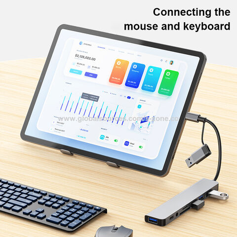 Adaptador USB-C a Ethernet LAN 3.0, Docking Station 8 en 1 con Carga, Hub Multipuerto de 8 Puertos Compatible con USB Tipo C, Lector de Tarjetas TF SD