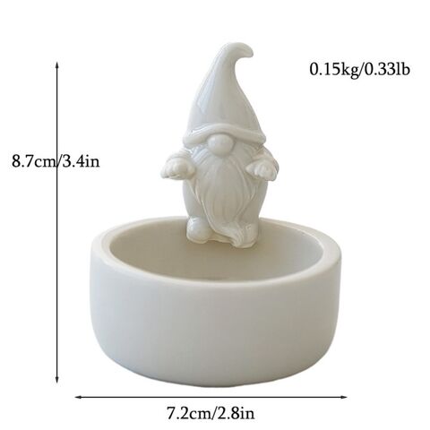 Candelabro de Papá Noel Estilo Nórdico, Adorable Portavelas Enano de Cerámica, Gnomo para Aromaterapia, Joyería, Decoración del Hogar, Adorno