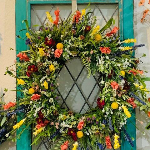 Guirnalda de flores silvestres artificiales de 45 cm para decoración del hogar, regalo de flores púrpuras promocionales
