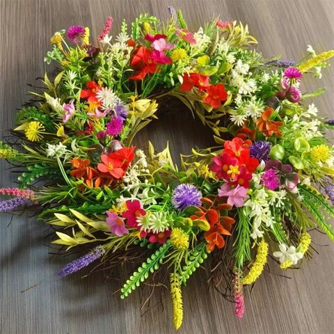 Guirnalda de flores silvestres artificiales de 45 cm para decoración del hogar, regalo de flores púrpuras promocionales