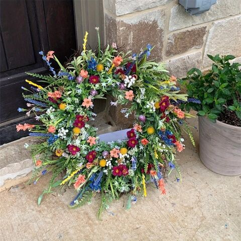 Guirnalda de flores silvestres artificiales de 45 cm para decoración del hogar, regalo de flores púrpuras promocionales