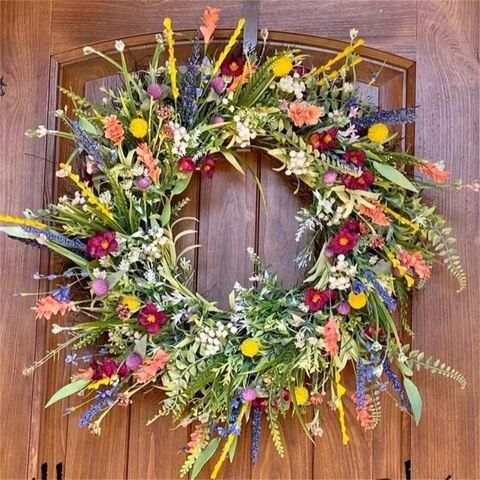 Guirnalda de flores silvestres artificiales de 45 cm para decoración del hogar, regalo de flores púrpuras promocionales