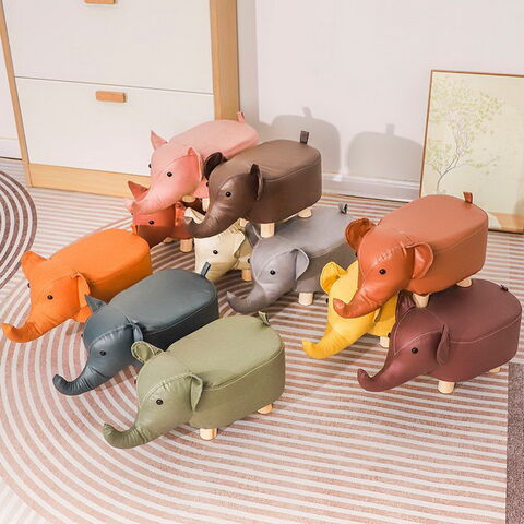Kinderhocker mit Tiermotiv, Fußhocker, Schuhwechselhocker, kleiner Ottoman-Hocker für Kinder