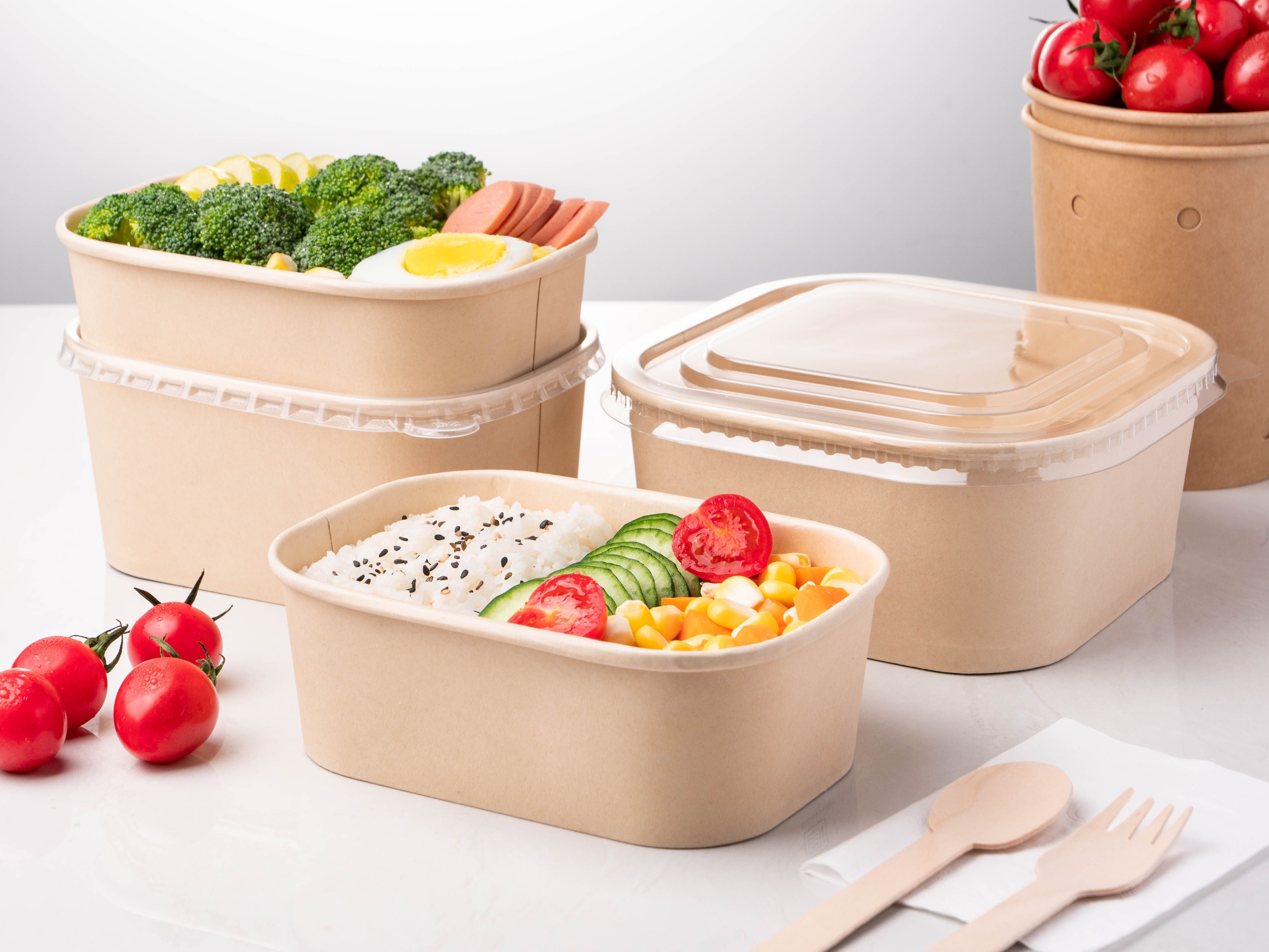 Paper Ractangular Container With Food Bulk Buy China Wholesale 500ml Paper Rectangle Bowl Container ...