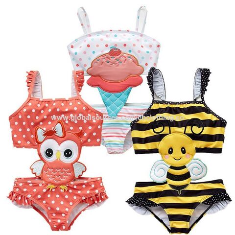 Trajes de baño para bebés y niñas con diseño de animales, bikini para niños, trajes de baño con volantes, trajes de baño de una pieza para bebés, ropa de playa y piscina