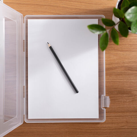 Caja de almacenamiento de documentos y datos de papel de prueba A4 de plástico transparente al por mayor