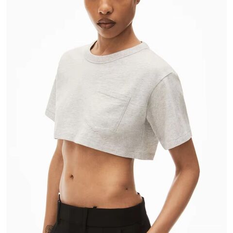 plain t shirt crop top