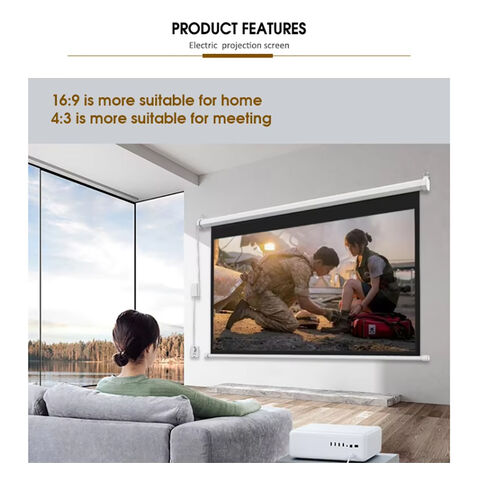 Écran de projection motorisé par OEM avec l'écran électrique à télécommande Écran de projecteur de théâtre 72inch