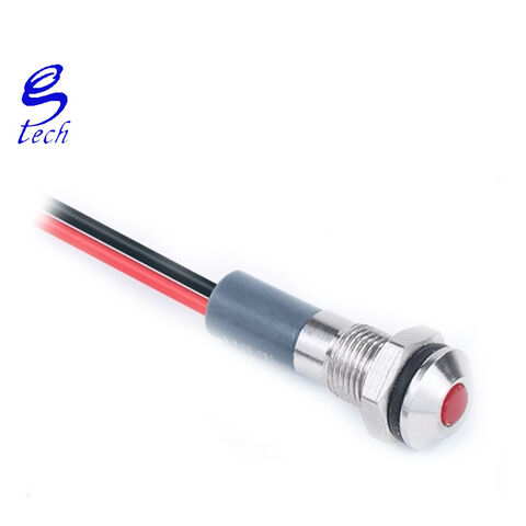 Indicador LED de metal, 6mm, rojo, cabeza plana, diseño de doble color, fuente de alimentación a prueba de lluvia, luz de señalización