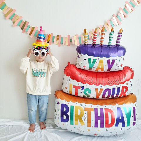 Globos de aluminio de feliz cumpleaños JJ, globos digitales estilo caricatura, venta al por mayor de decoración para fiestas de cumpleaños