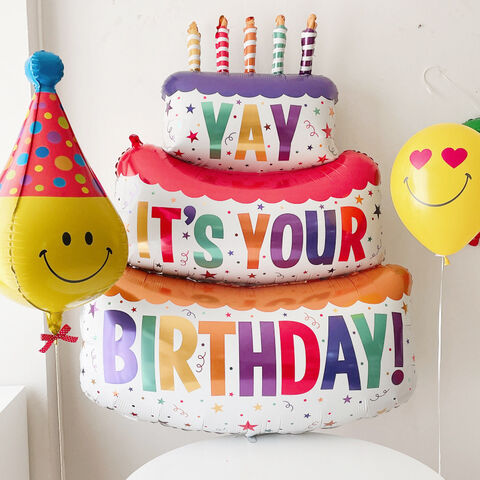 Globos de aluminio de feliz cumpleaños JJ, globos digitales estilo caricatura, venta al por mayor de decoración para fiestas de cumpleaños