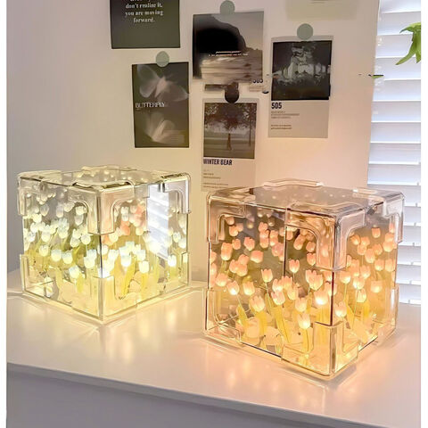 New Birthday Gift Mirror Creative Night Light USB Plug Handmade DIY Decoration