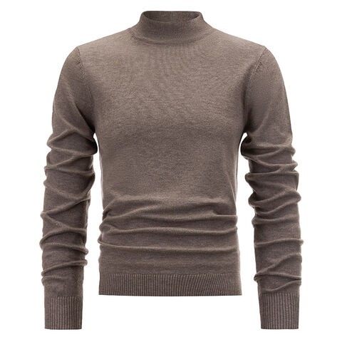 Herren Strickpullover mit halbem Rollkragen in Unifarben für Herbst und Winter im Großhandel - Vielseitiger Herrenpullover