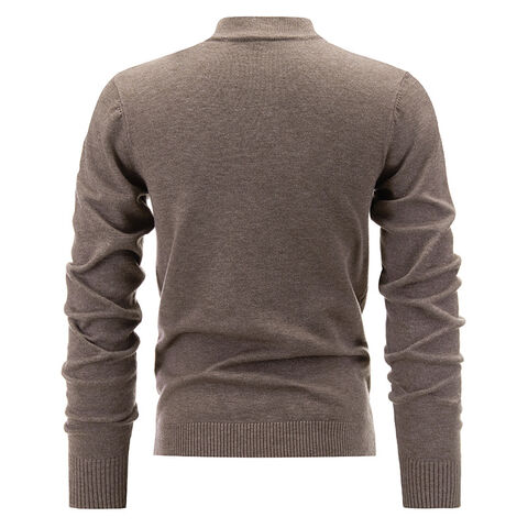 Herren Strickpullover mit halbem Rollkragen in Unifarben für Herbst und Winter im Großhandel - Vielseitiger Herrenpullover
