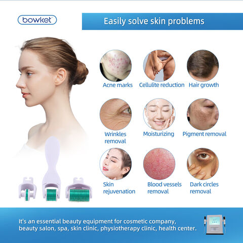 BOWKET Micro Needle Roller Massageroller MTS Micro Needle Induktives therapeutisches Instrument für den Heimgebrauch Microneedles Roller