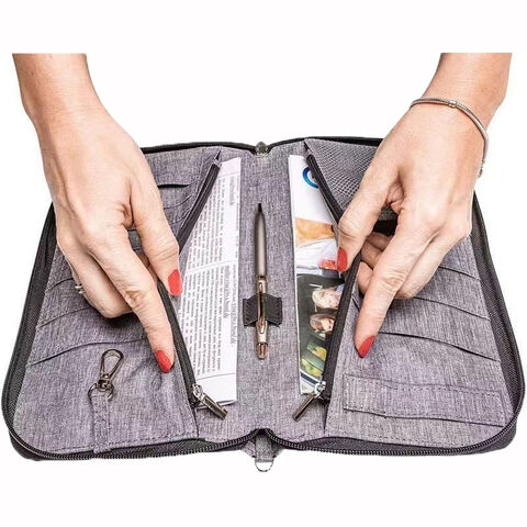 Organizador de Documentos de Viaje Familiar Premium, Billetera Grande con Protección RFID para Pasaportes