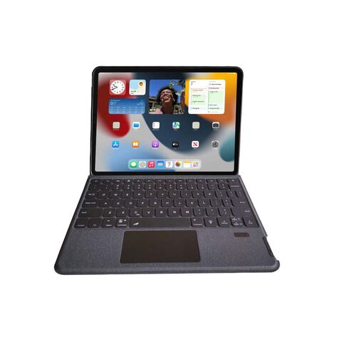 Étui folio multi-support avec clavier Bluetooth rétro-éclairage pour iPad