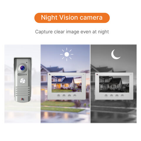 Intercomunicador De Video Para 4 Apartamentos - 7" Pantalla, Cámara Exterior 700TVL, Visión Nocturna | Uoweky