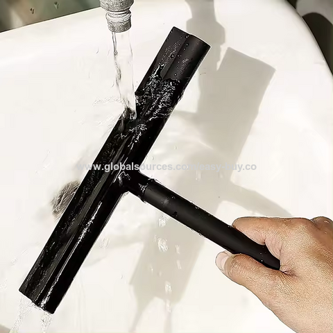 Rodo de Limpeza Multifuncional para Vidros com Raspador e Ventosa de Silicone para Janelas e Box de Chuveiro