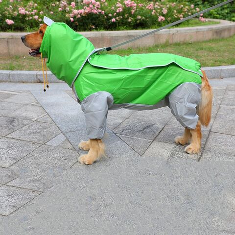 Neuer Hunde-Regenmantel für mittelgroße und große Hunde, Druckgummi, vierbeinig, mit Kapuze - Regenponcho für Haustiere