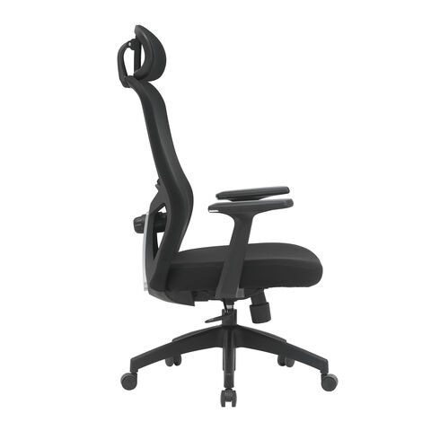 Chaise de bureau ergonomique Workwell G8003, design moderne en maille noire avec appui-tête, modèle 2024