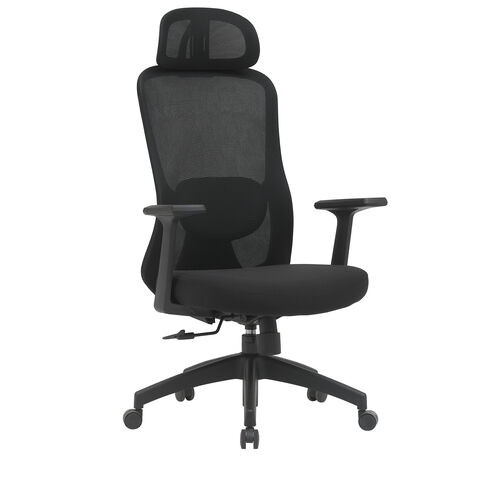 Chaise de bureau ergonomique Workwell G8003, design moderne en maille noire avec appui-tête, modèle 2024