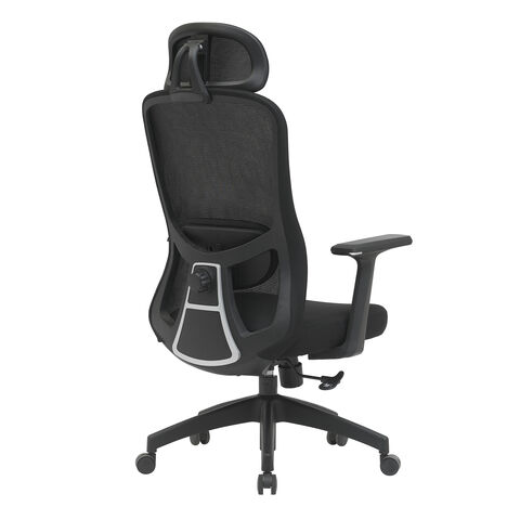 Chaise de bureau ergonomique Workwell G8003, design moderne en maille noire avec appui-tête, modèle 2024