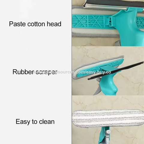 Cuchillos para sangrado de caucho 4 en 1, limpiacristales de doble cara con arandela, cepillo para ventanas, escobilla de goma YJ520, pulverizador sostenible, espejo para ducha