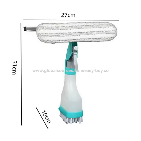 Cuchillos para sangrado de caucho 4 en 1, limpiacristales de doble cara con arandela, cepillo para ventanas, escobilla de goma YJ520, pulverizador sostenible, espejo para ducha