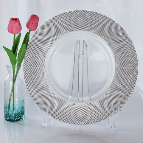 Grenzüberschreitender europäischer kreativer Gold-Silber-Glas-Abendessen-Western-Steak-Pad-Teller