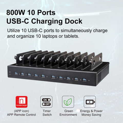 Factory price with 10 USB-C ports PD charger dock station for School, office using