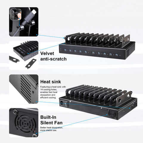 Factory price with 10 USB-C ports PD charger dock station for School, office using