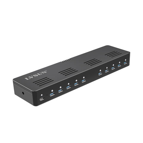 Station d'accueil de charge PD avec 10 ports USB-C pour le secteur de l'éducation, recharge pour ordinateurs portables, téléphones portables, iPads et tablettes.