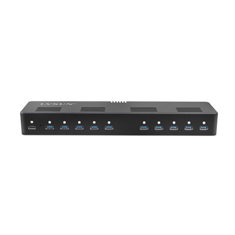 Station d'accueil de charge PD avec 10 ports USB-C pour le secteur de l'éducation, recharge pour ordinateurs portables, téléphones portables, iPads et tablettes.