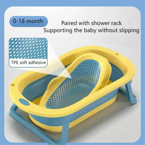 Banheira de Bebê de Plástico Dobrável Tamanho Infantil Antiderrapante para Viagem - Produtos Mais Vendidos