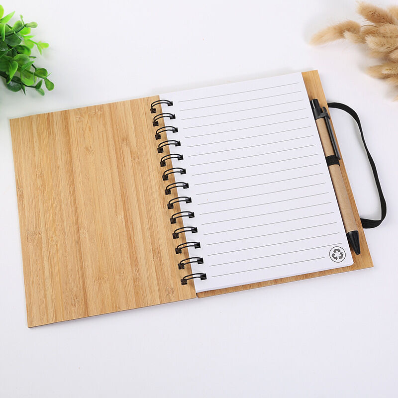 Wholesale Price A5 Size Bamboo Leather Cover Notebook Bamboo Pen Set ...